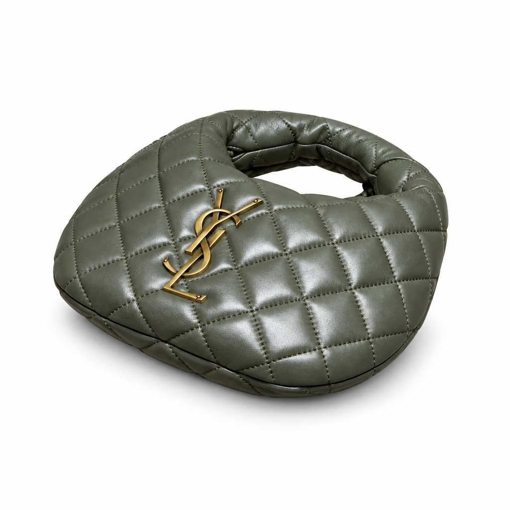 YSL Saint Laurent Quilted Leather Hobo Bag