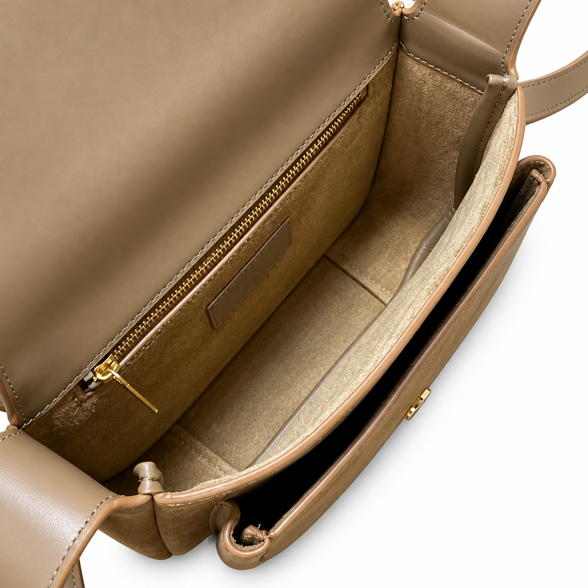 YSL Saint Laurent Solferino Suede Crossbody Bag Camel