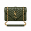 Saint Laurent YSL Envelope Bag – Olive Green Gold