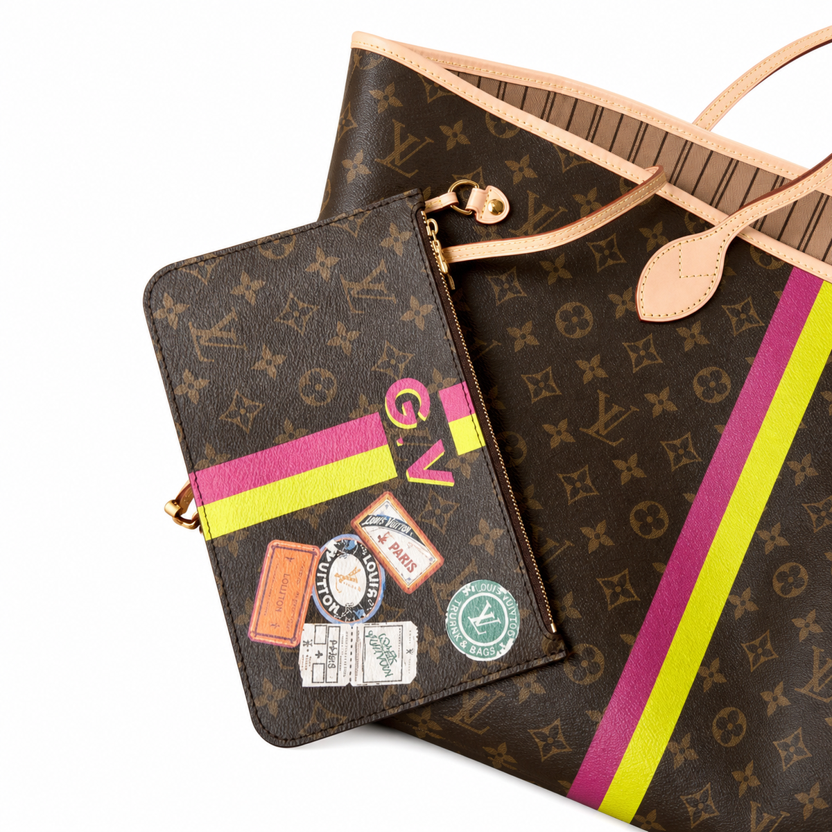 Louis Vuitton Neverfull GM – Monogram Stripe Customized