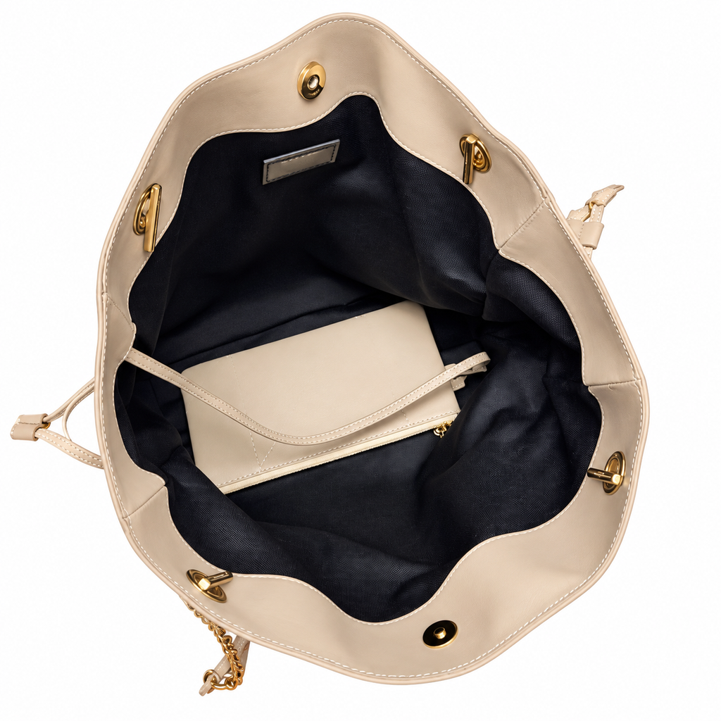 YSL Saint Laurent Jamie Tote Bag Beige Quilted Leather Set