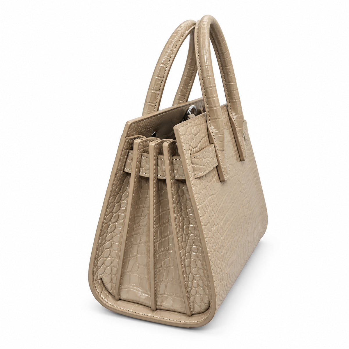 Saint Laurent Sac de Jour Bag – Beige Croc Embossed