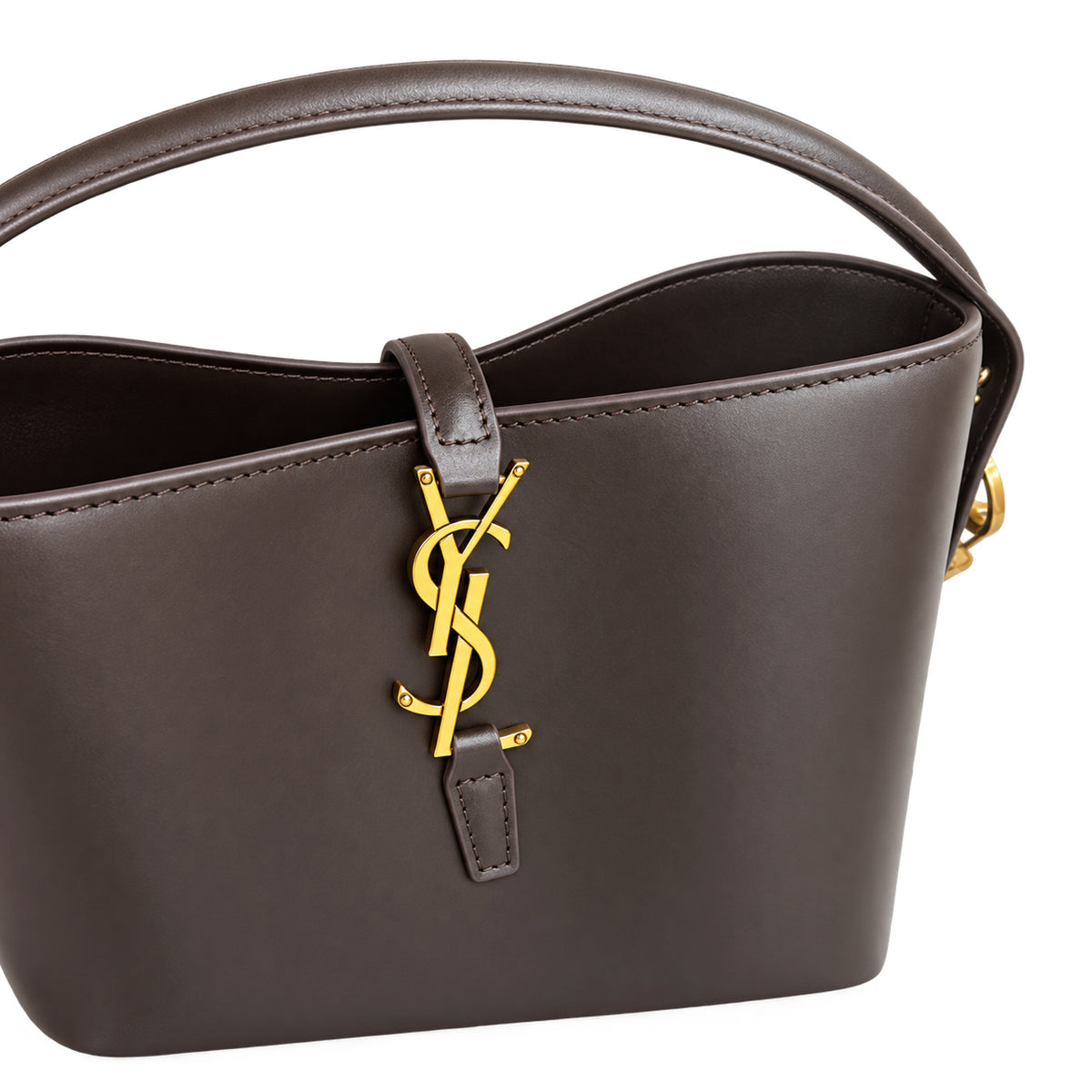 YSL Le 37 Bucket Bag – Dark Brown Smooth Leather