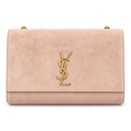 Saint Laurent YSL Kate Chain Bag – Nude Suede Gold
