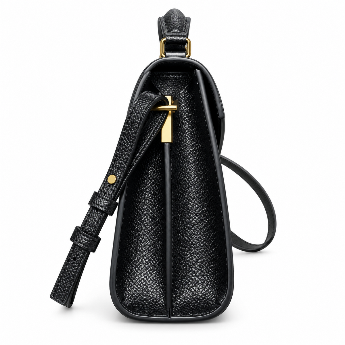 Saint Laurent Cassandra Mini – Black Epsom Leather Gold