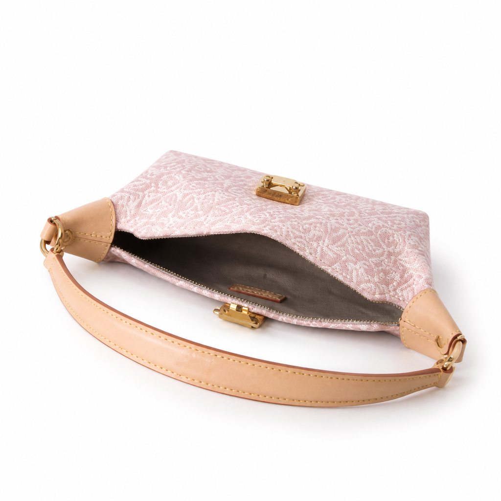 Louis Vuitton Sac Plat Baguette – Pink Monogram Jacquard