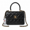 Chanel Trendy CC Small Top-Handle Flap Black Lambskin | Gold CC Turn-Lock — 20cm 24B