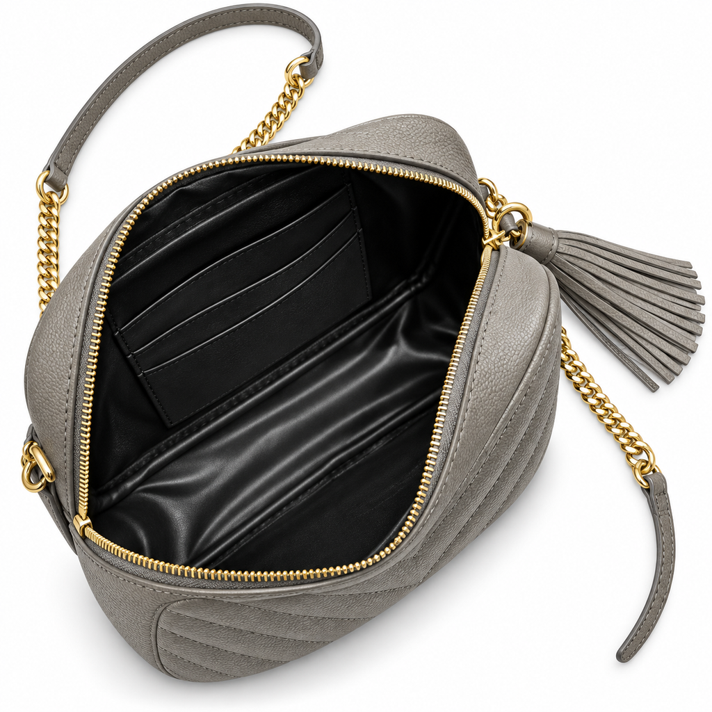 Saint Laurent YSL Lou Mini Camera Bag – Grey Gold