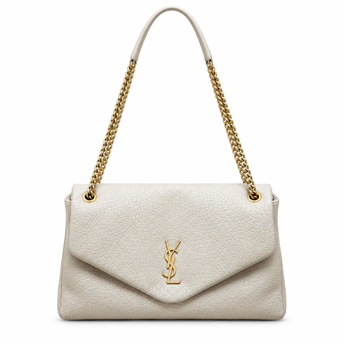 YSL Saint Laurent Envelope Large Chain Shoulder Bag Ivory