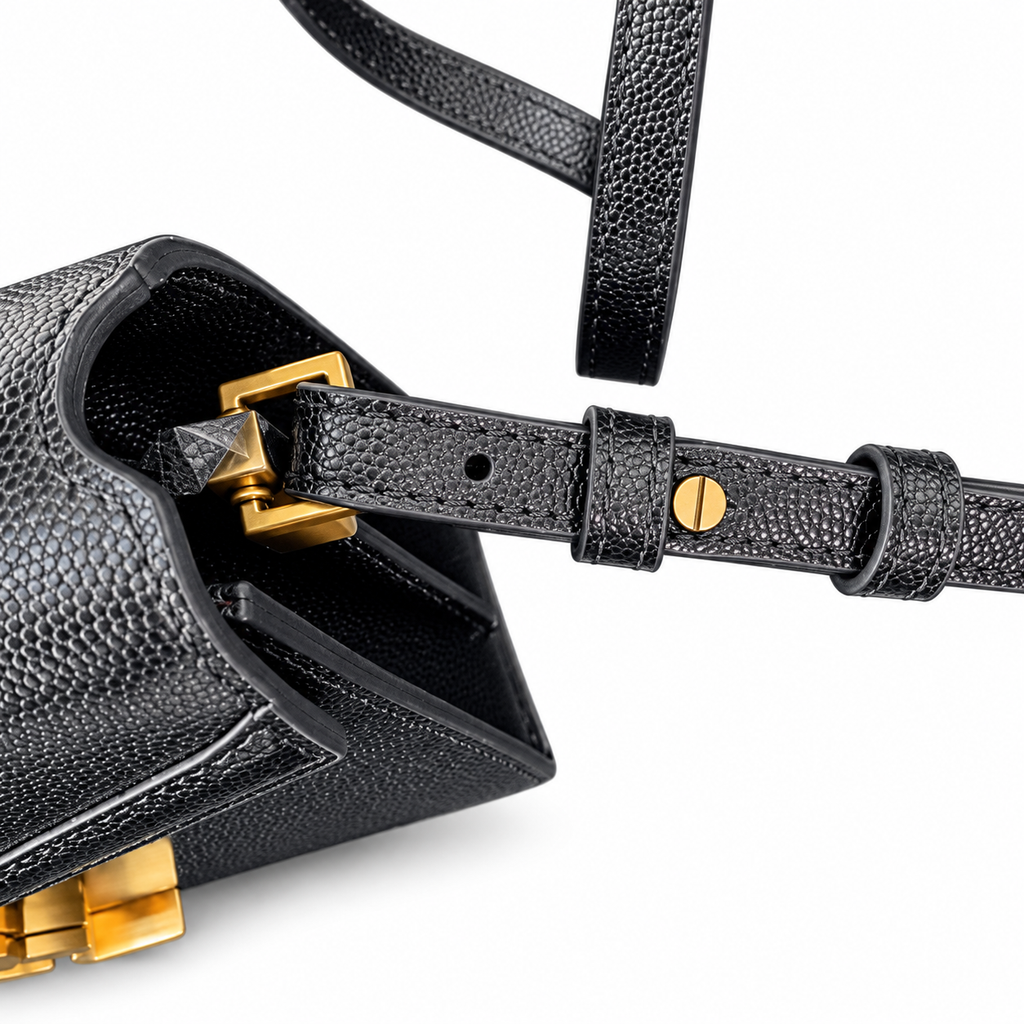 Saint Laurent Cassandra Mini – Black Grained Leather