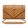Saint Laurent YSL Envelope Small Bag – Camel Quilted Leather