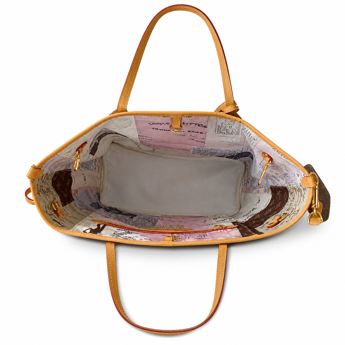 Louis Vuitton Neverfull MM Monogram Canvas Tote Bag with Vachetta Leather & Gold Hardware