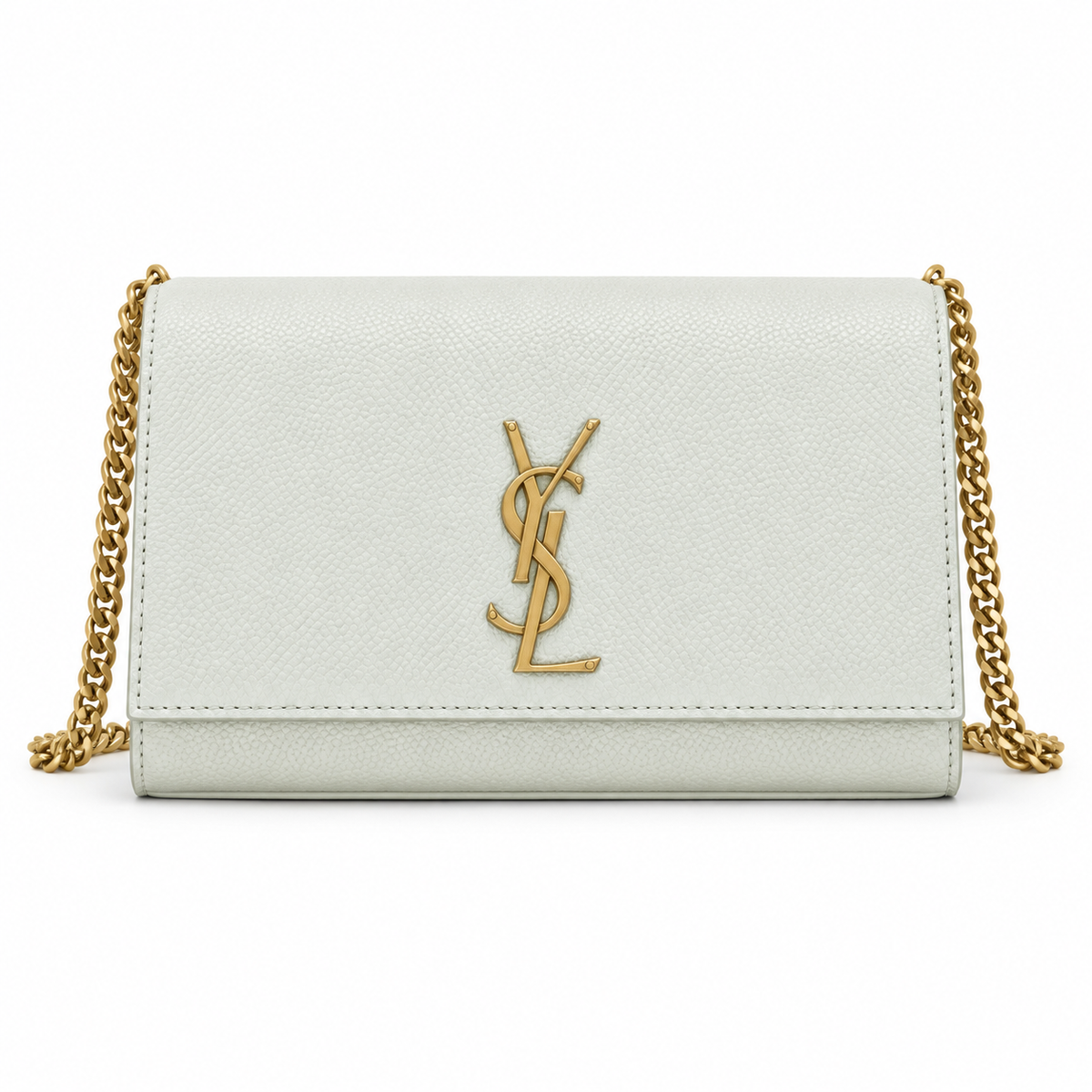Saint Laurent YSL Kate Chain Bag – White Gold