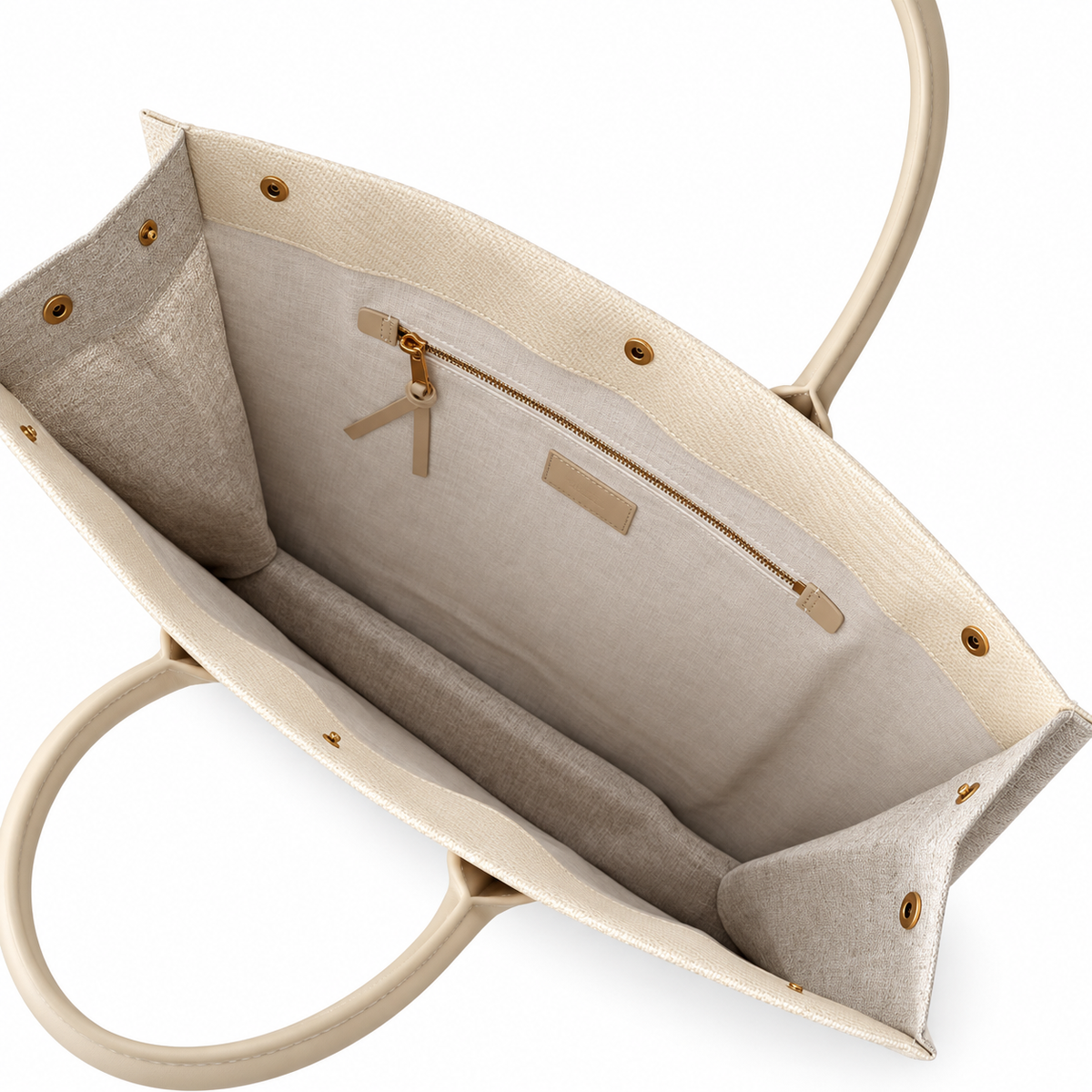 Saint Laurent Rive Gauche Tote – Natural Linen Beige