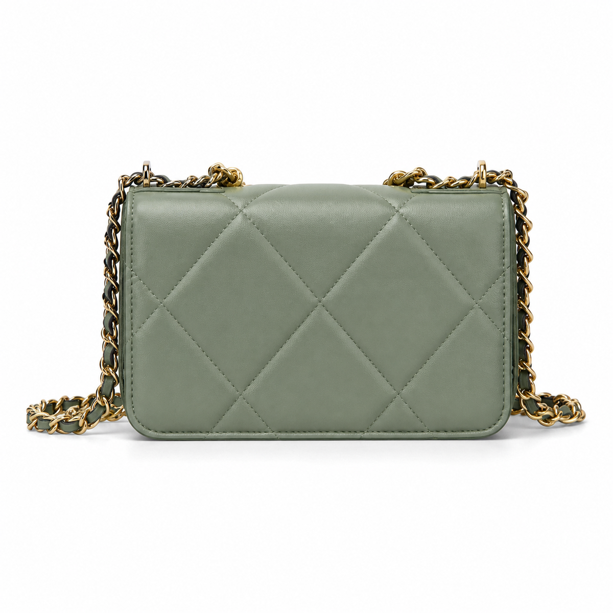 Chanel Classic Quilted Slim Flap Bag | CC Turn-Lock Leather Chain Strap — 12x19.5cm