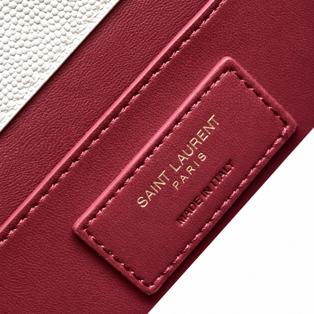 Saint Laurent Cassandra Mini – White Textured Leather