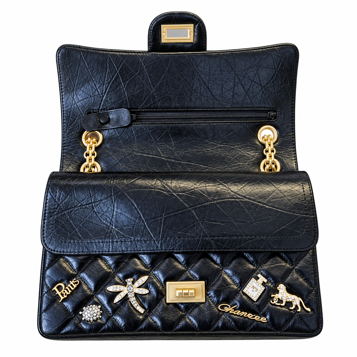 Chanel Wide Quilted Crossbody Bag 25cm