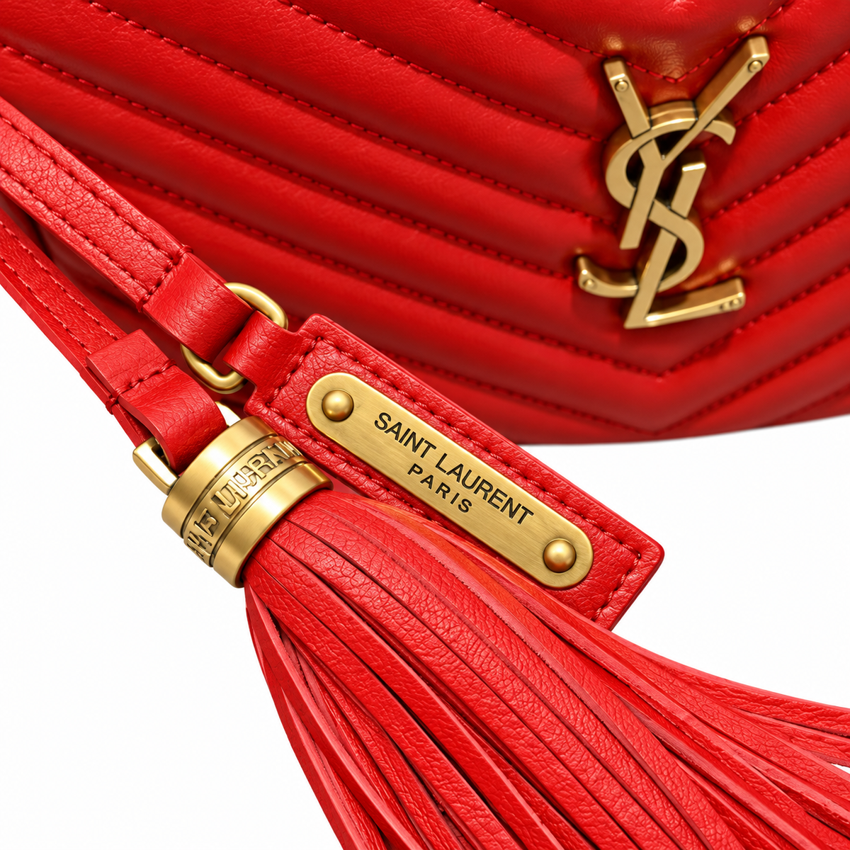 Saint Laurent YSL Lou Camera Bag – Red Gold