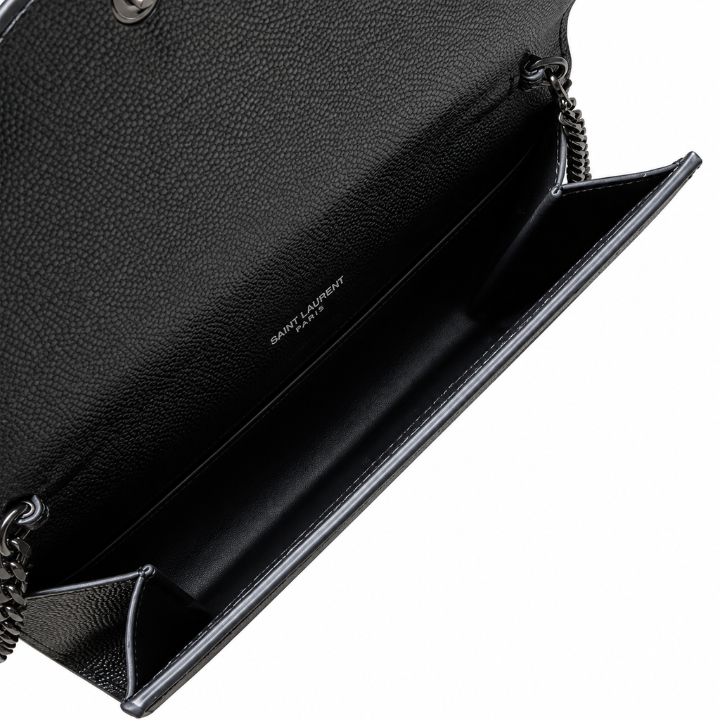 Saint Laurent Uptown Chain Wallet – Black Epsom Matte
