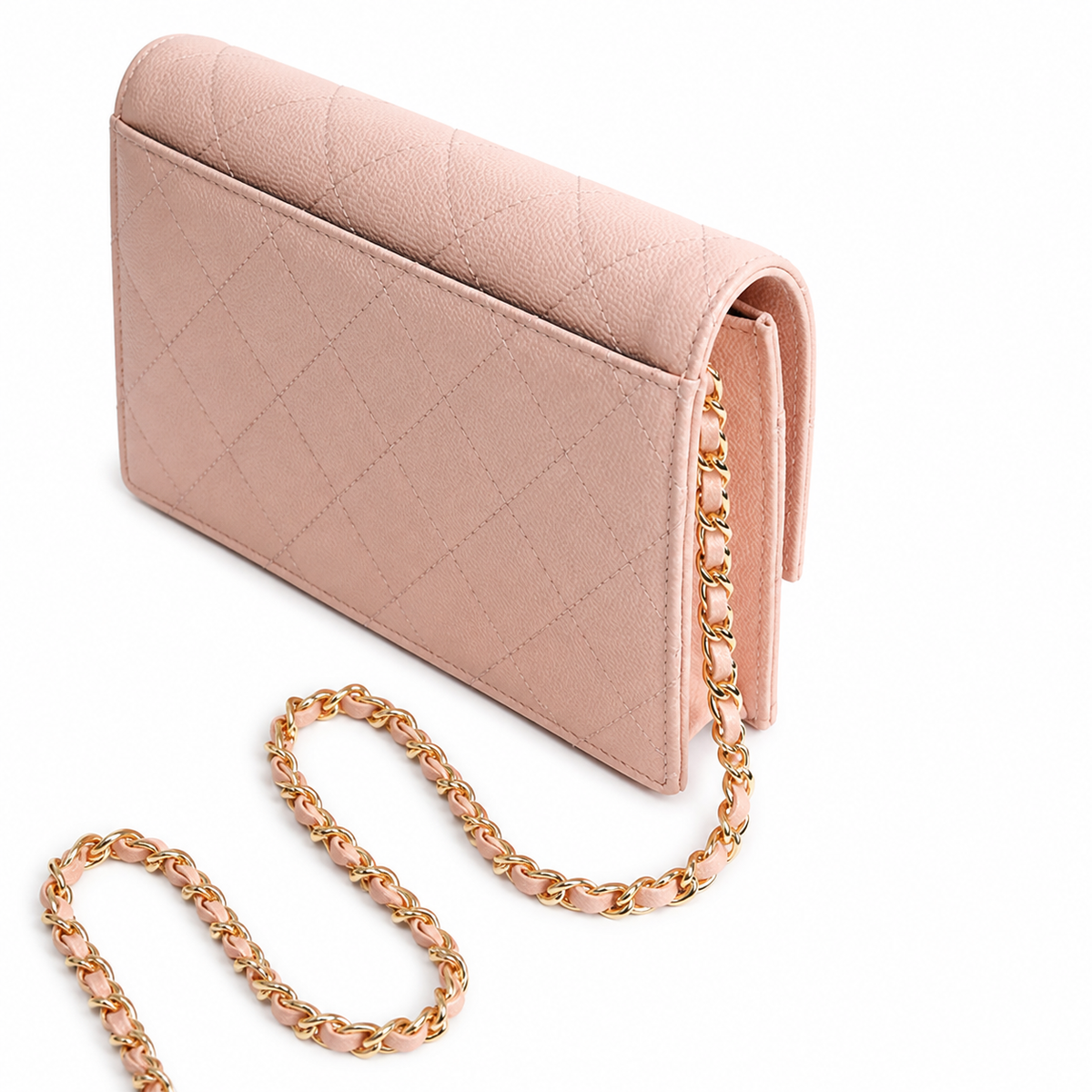 Chanel Timeless CC WOC Caviar Quilted Chain Bag in Pink