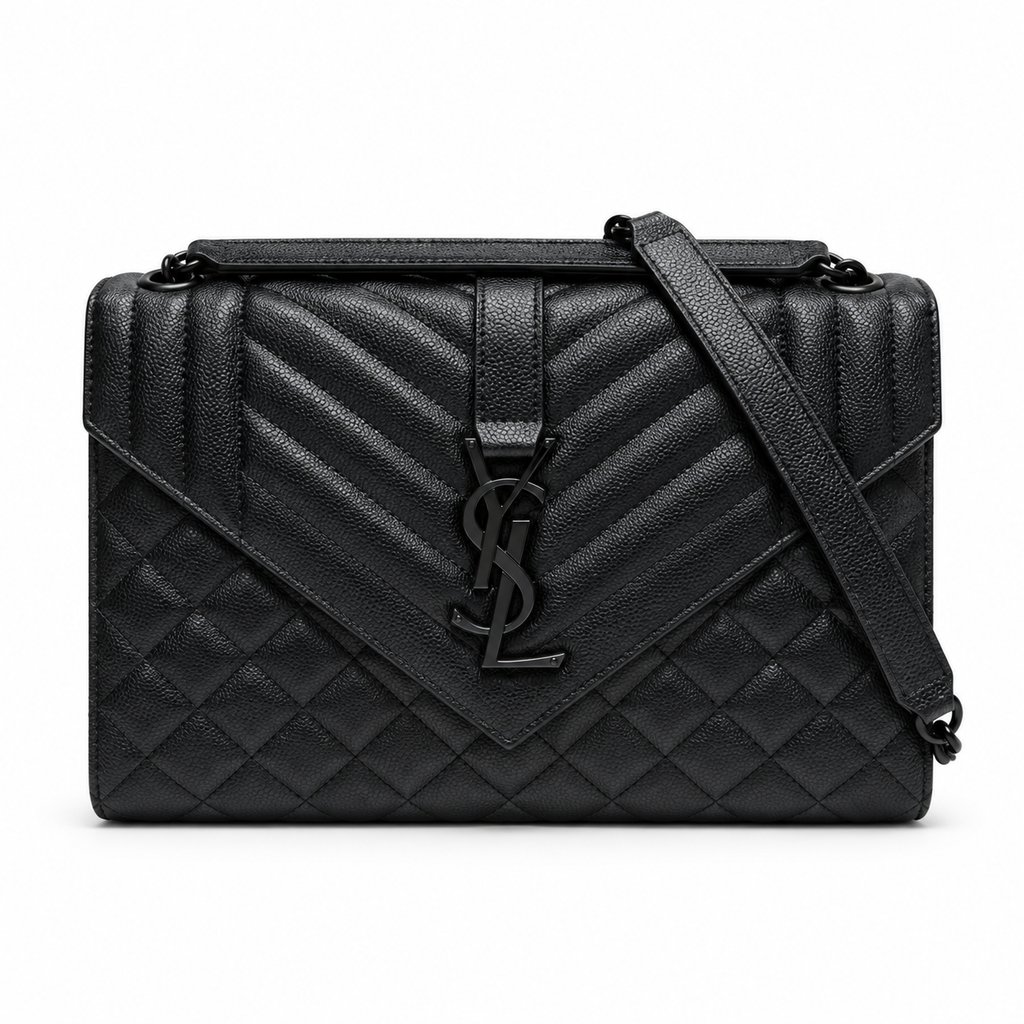 Saint Laurent YSL College Medium – Black on Black