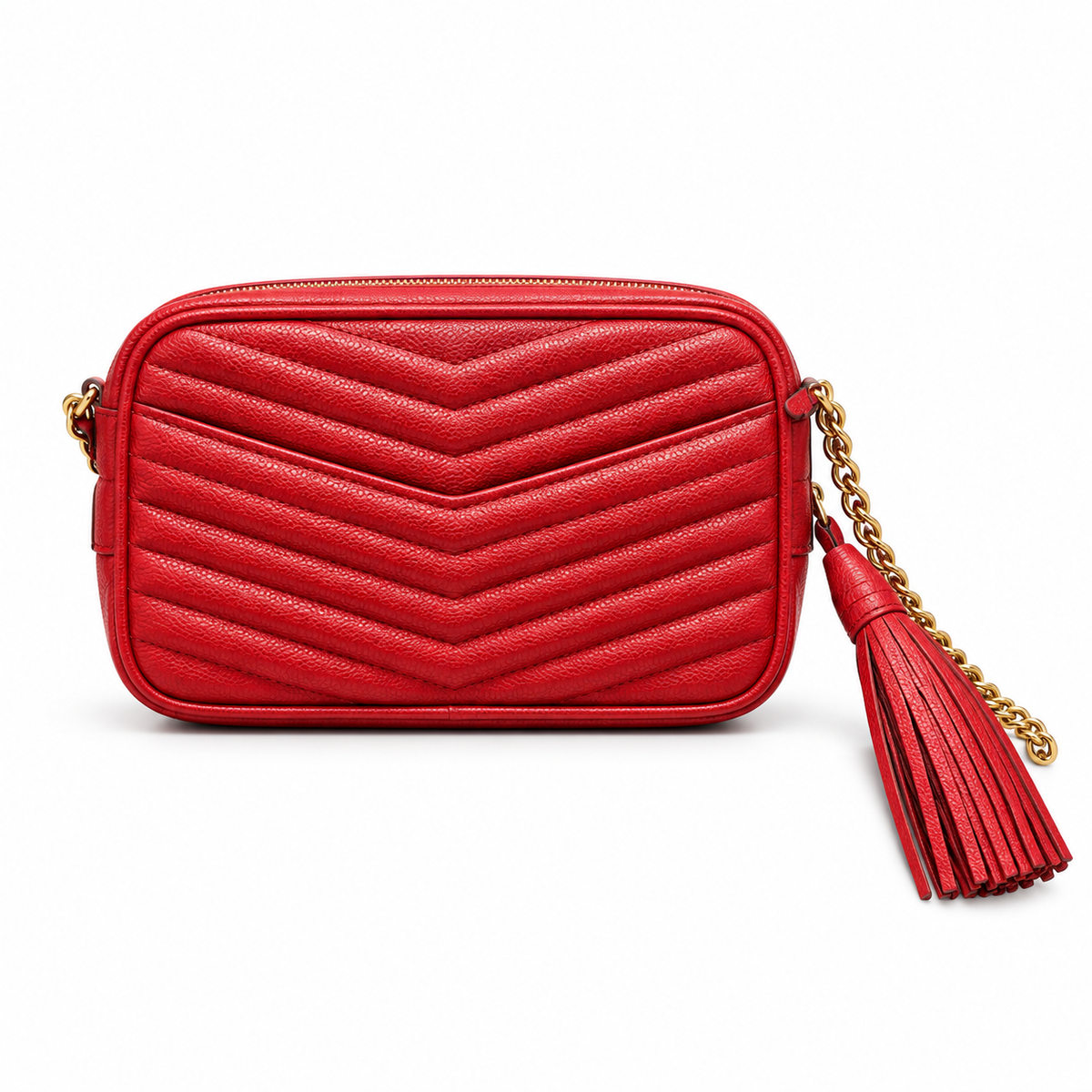 Saint Laurent YSL Lou Mini Camera Bag – Red Gold
