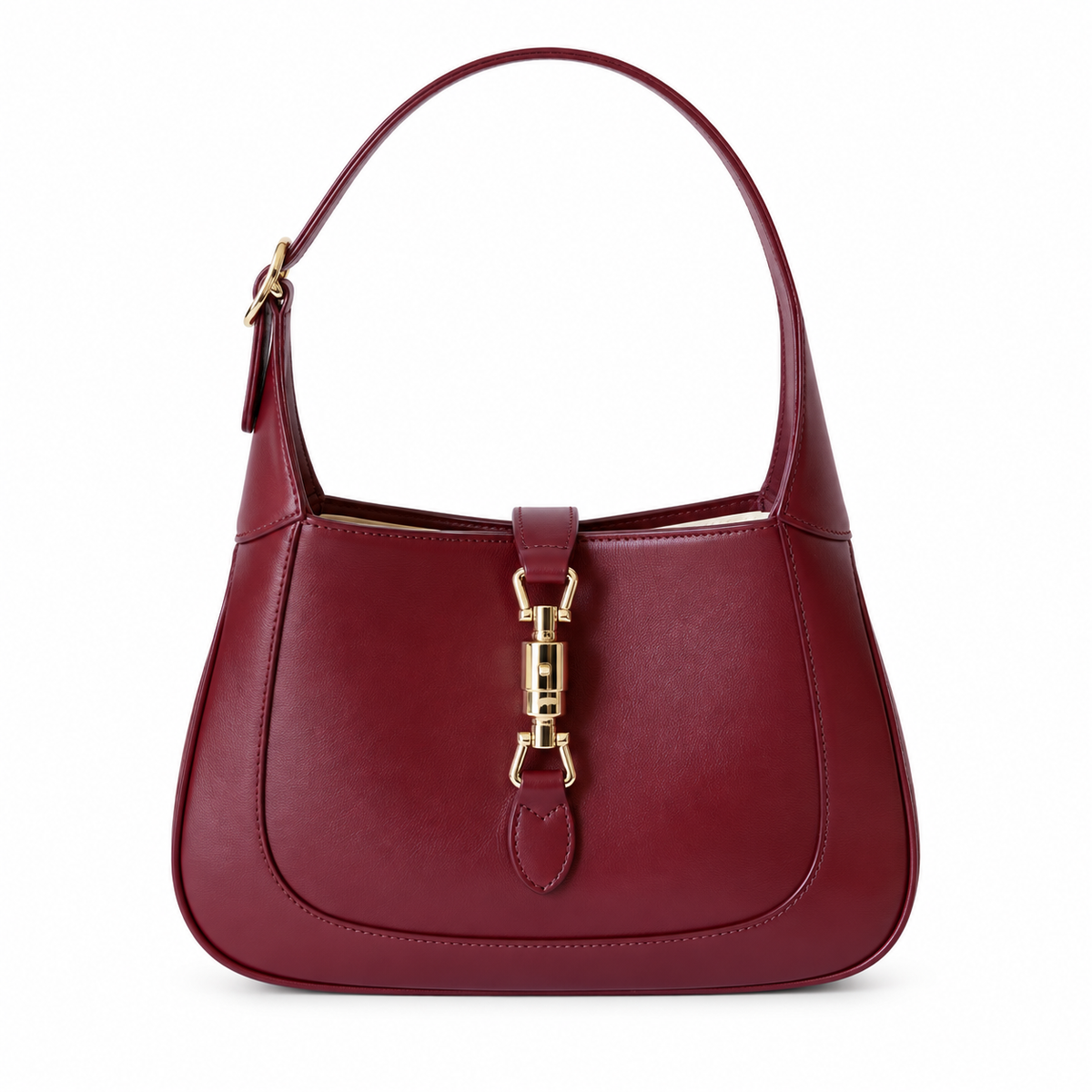 Gucci Jackie 1961 Small Hobo in Bordeaux Polished Leather with Tab Closure