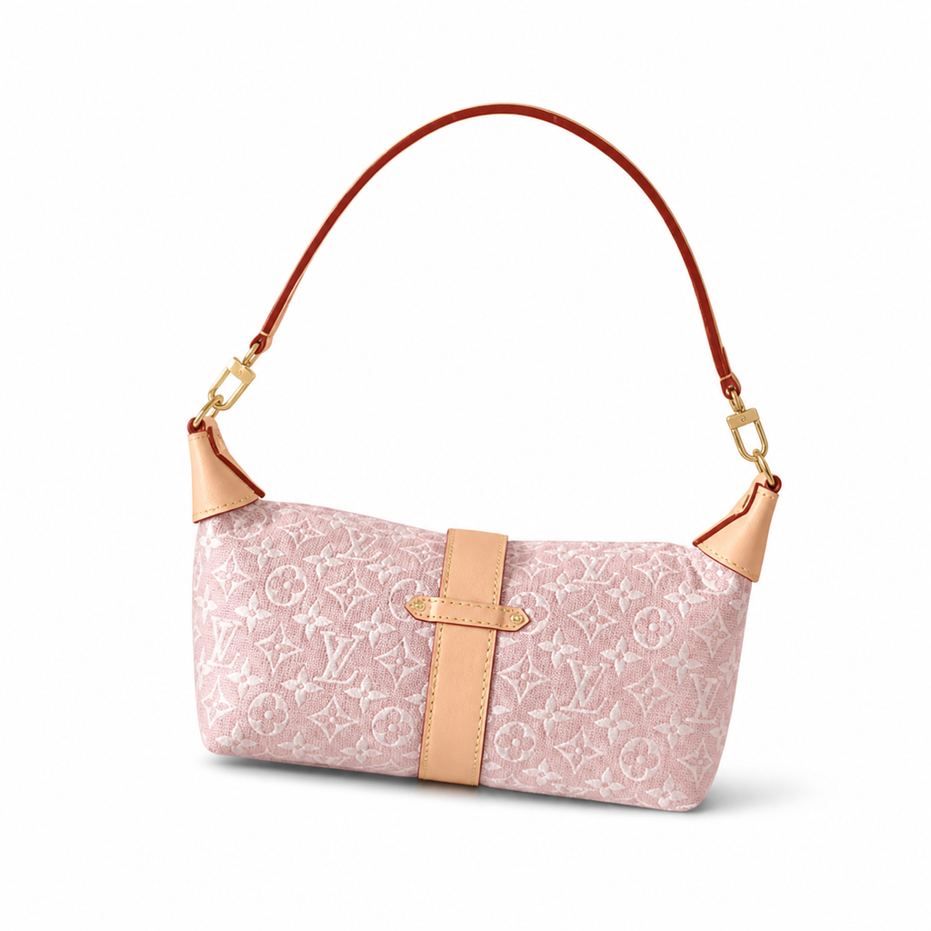 Louis Vuitton Sac Plat Baguette – Pink Monogram Jacquard