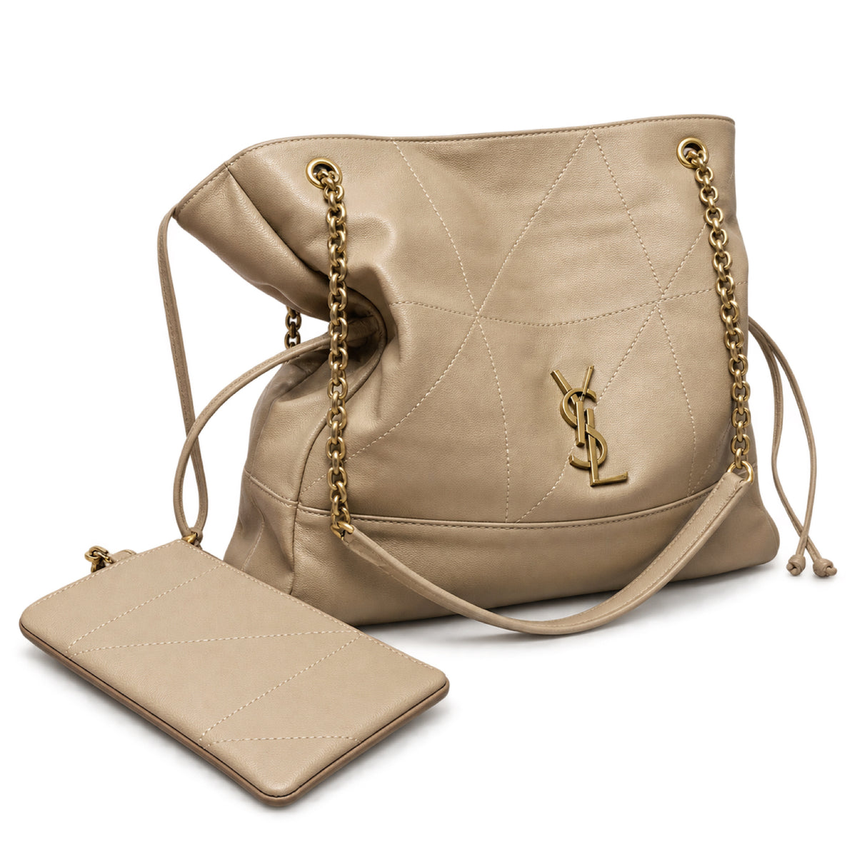 Saint Laurent YSL Jamie Tote Bag – Sand Quilted Leather