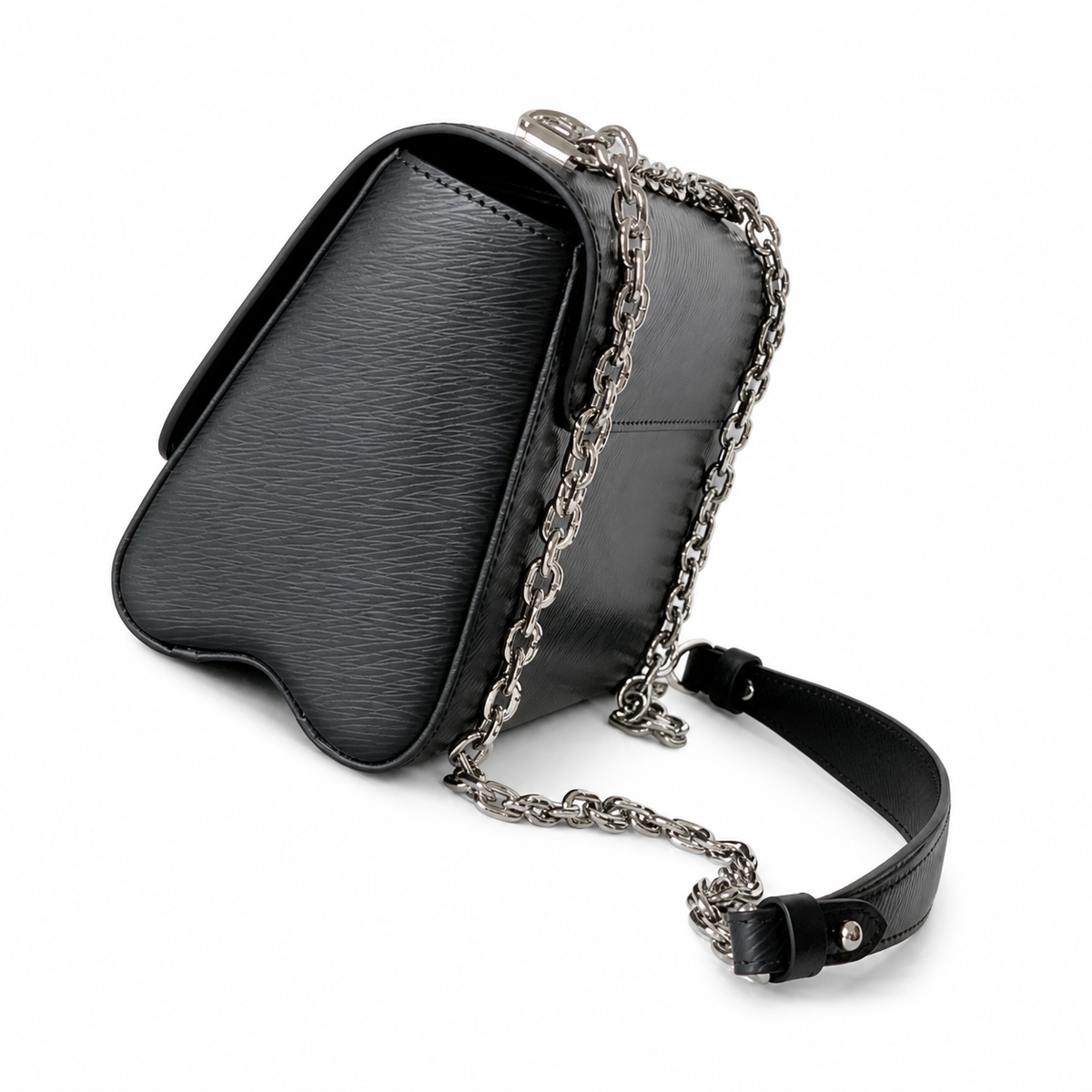 Louis Vuitton Twist MM – Black Epi Leather Silver Chain