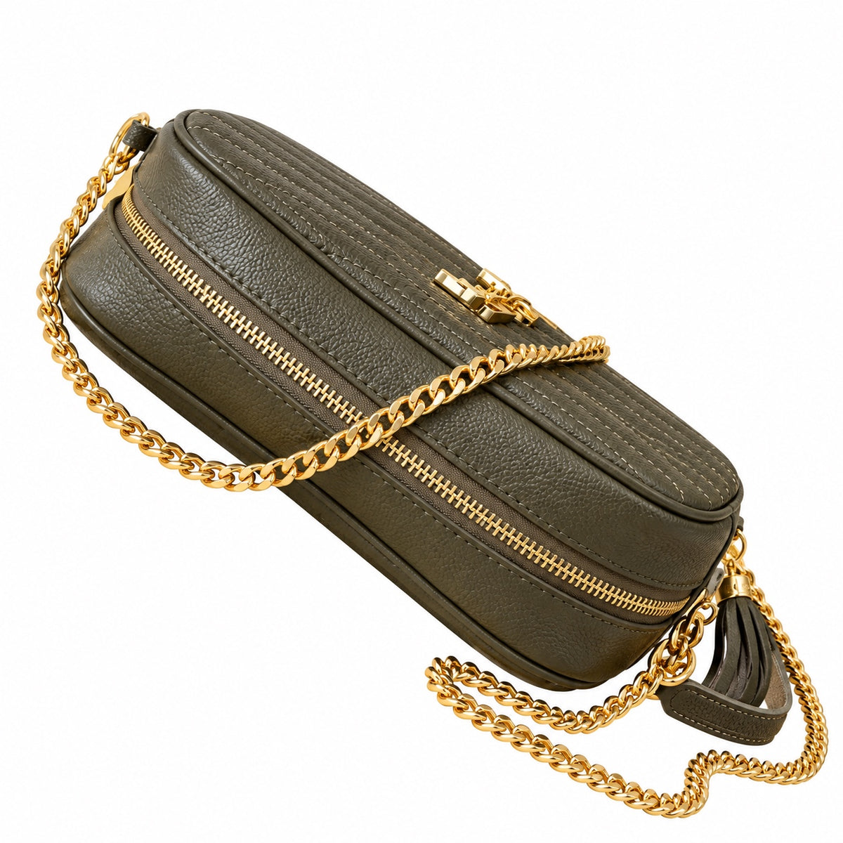 Saint Laurent YSL Lou Mini Camera Bag – Khaki Gold