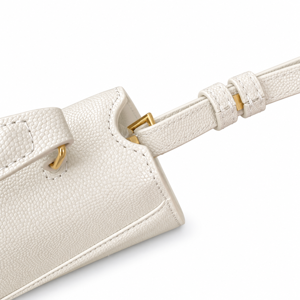 Saint Laurent Cassandra Mini – Cream Grained Leather