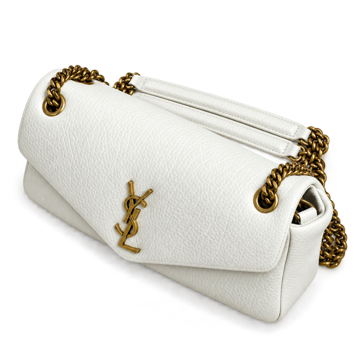 YSL Saint Laurent Gaby Envelope Bag – White