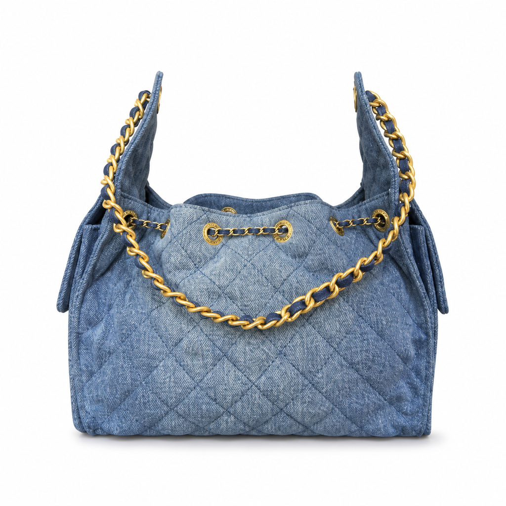 Chanel Classic Quilted Handbag | CC Turn-Lock Rigid Top Handle Chain Strap — 30x26cm