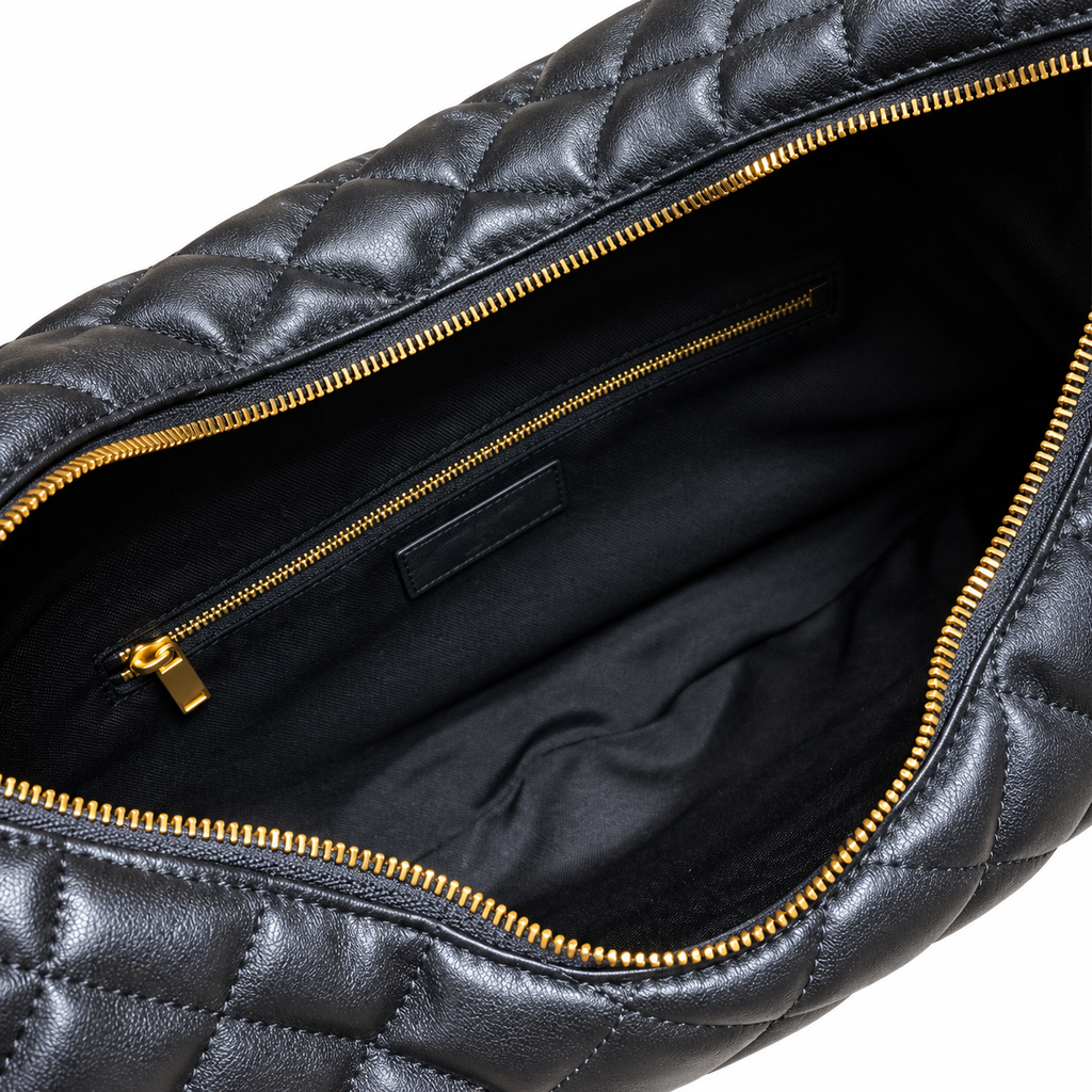 Saint Laurent Quilted Leather Hobo Bag – Black