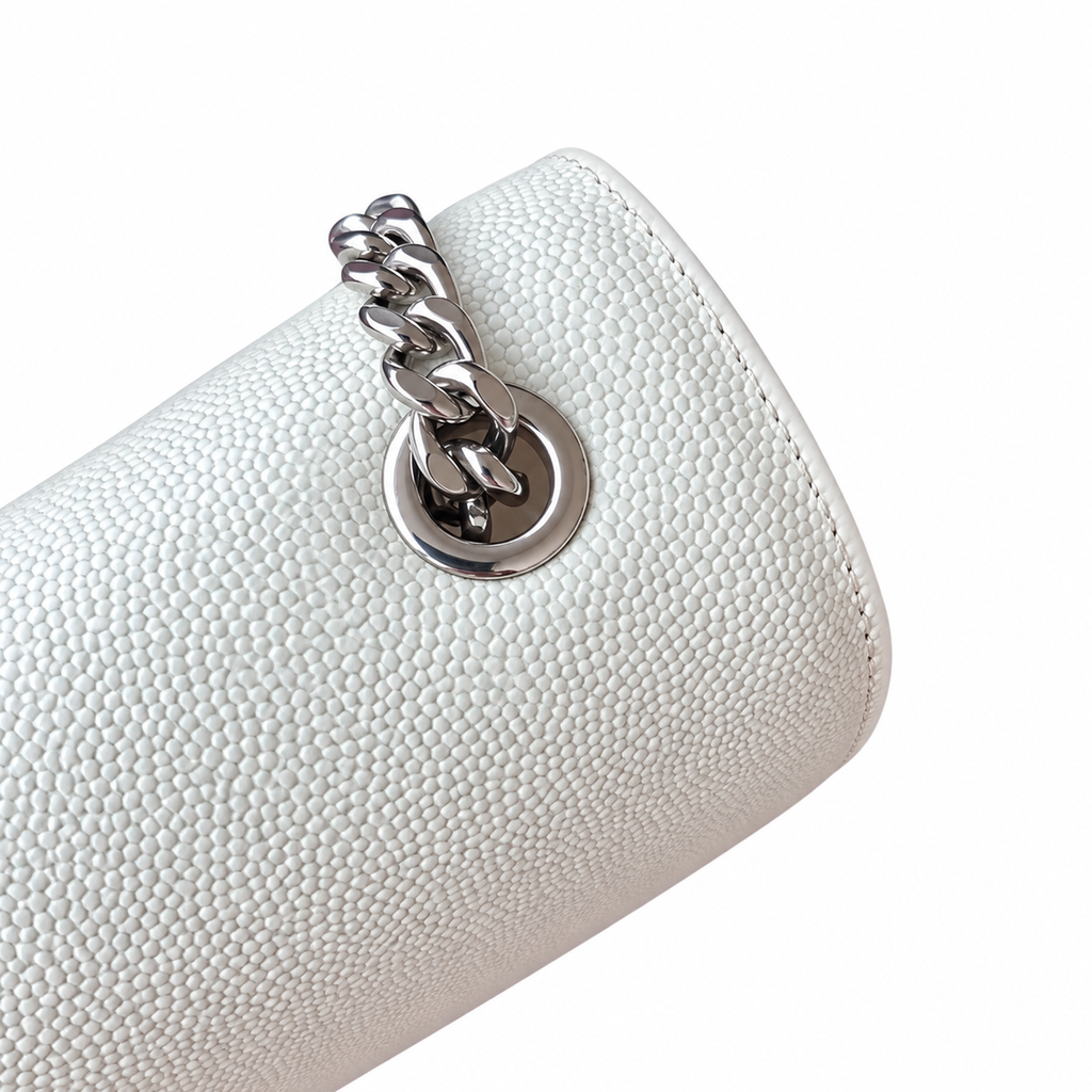 Saint Laurent YSL Kate Chain Bag – White Silver