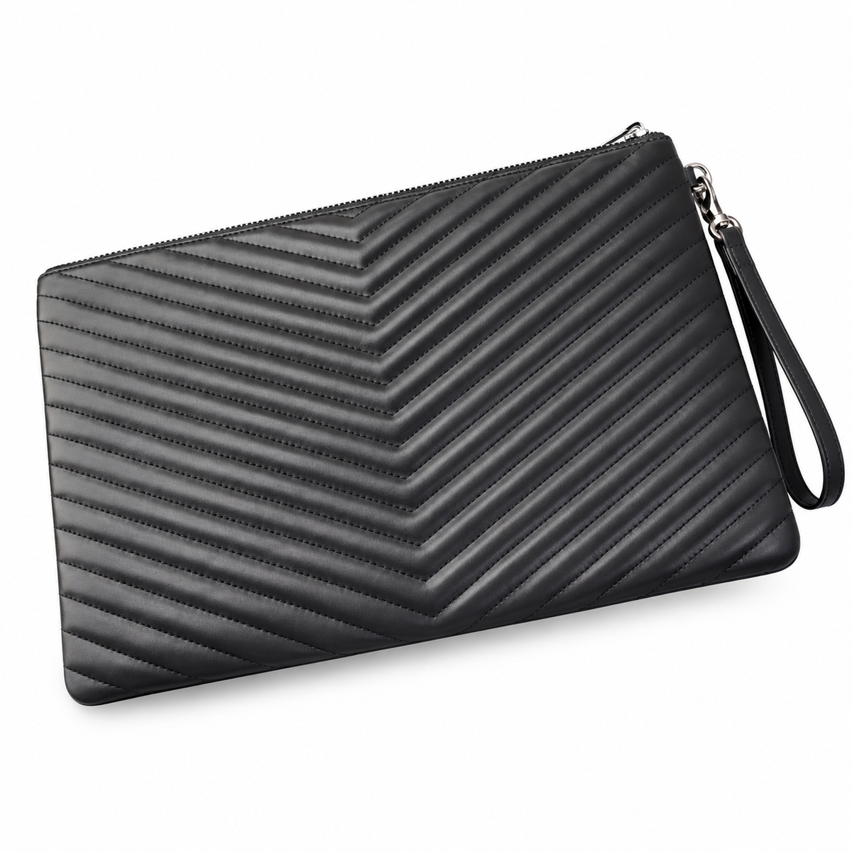 Saint Laurent YSL Cassandre Clutch – Black Silver
