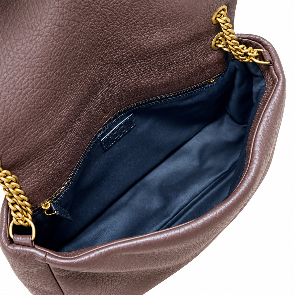 YSL Saint Laurent Envelope Large Chain Shoulder Bag Dark Brown