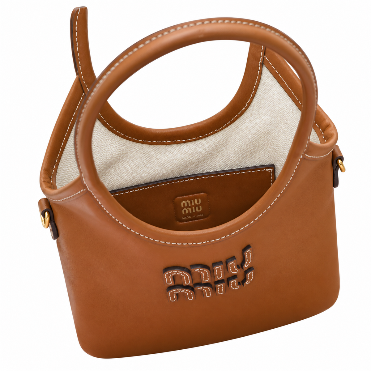Miu Miu Matelassé Leather Gathered Crossbody Bag