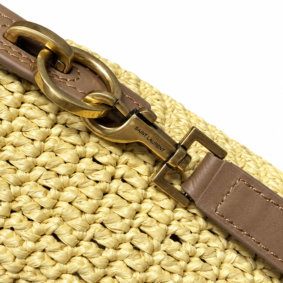 YSL Le 37 Bucket Bag – Natural Raffia & Tan Leather