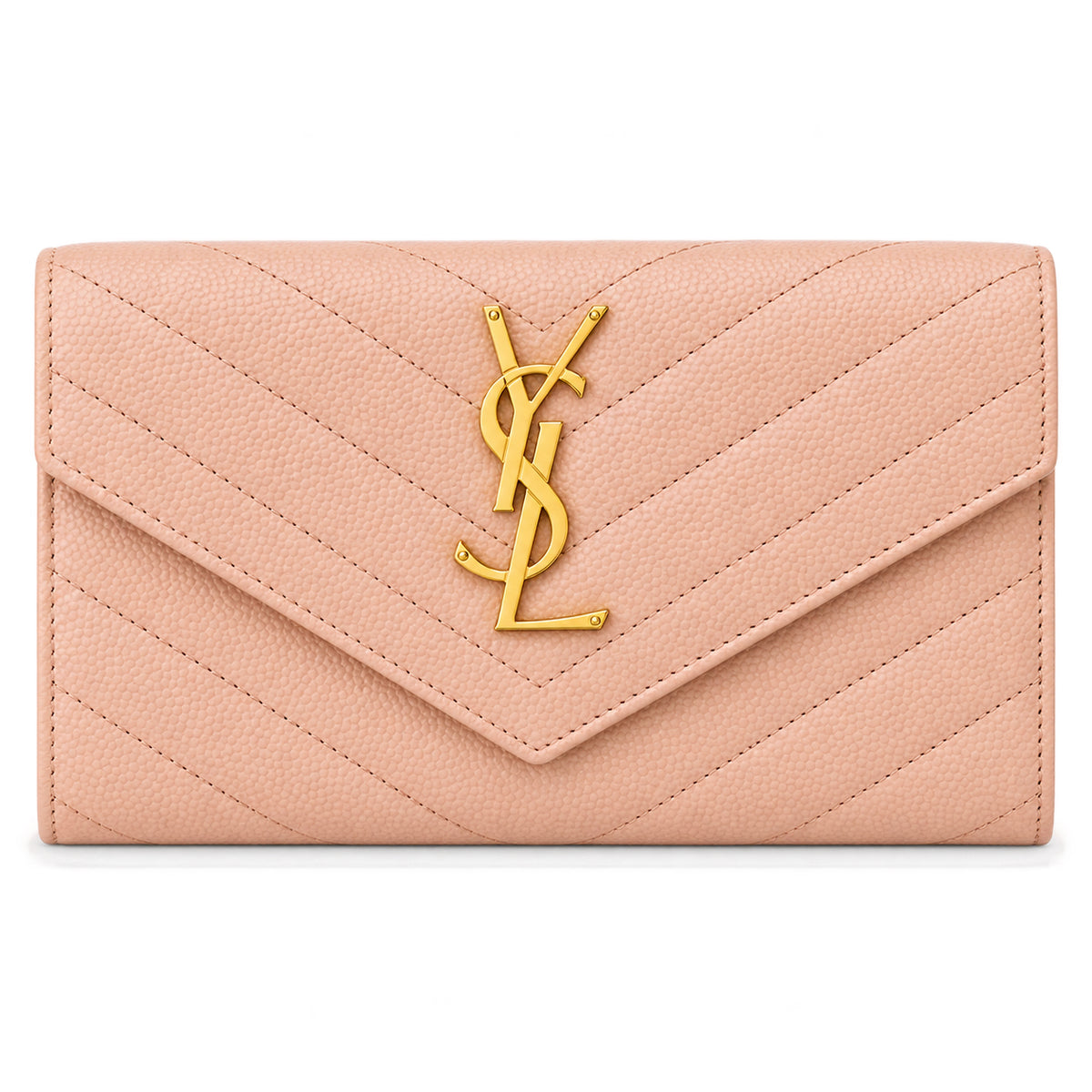 YSL Saint Laurent Monogram Large Flap Wallet Blush Pink