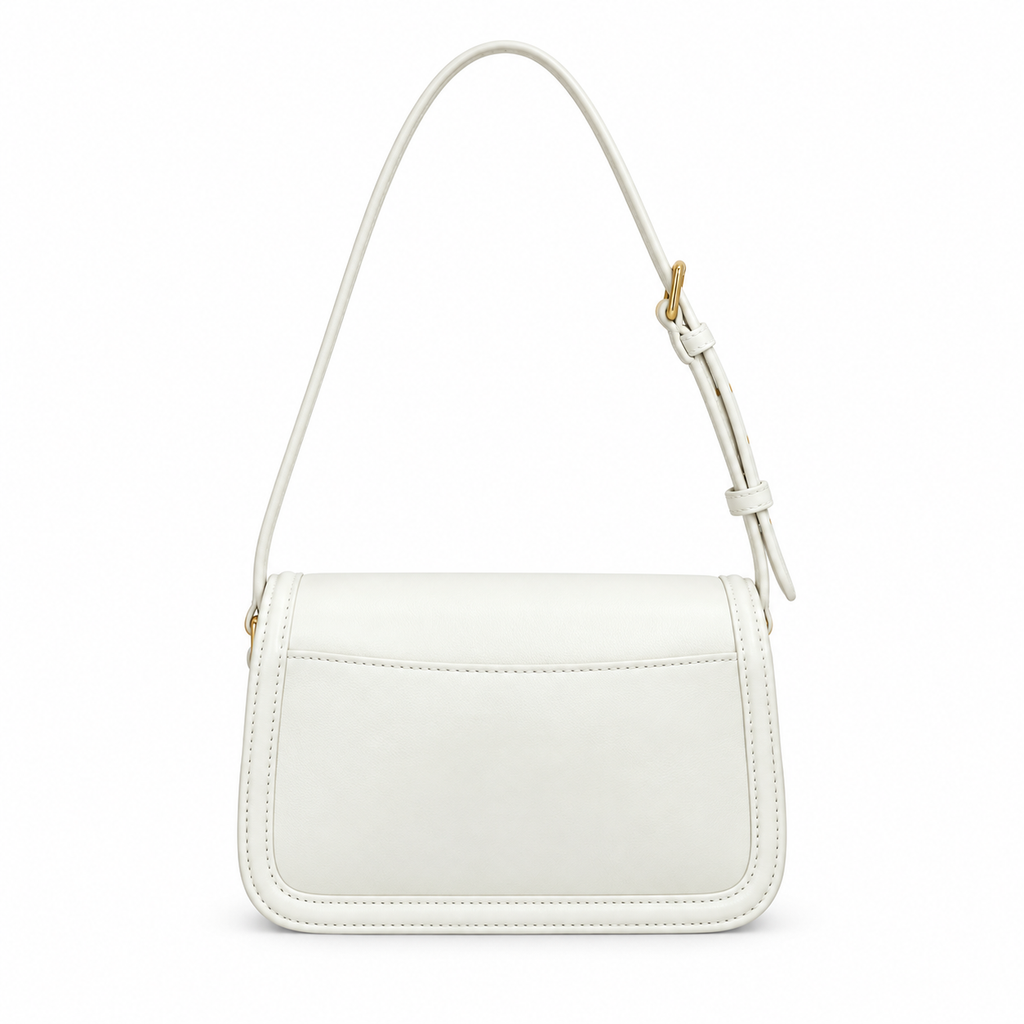 YSL Solferino Small Leather Shoulder Bag Ivory