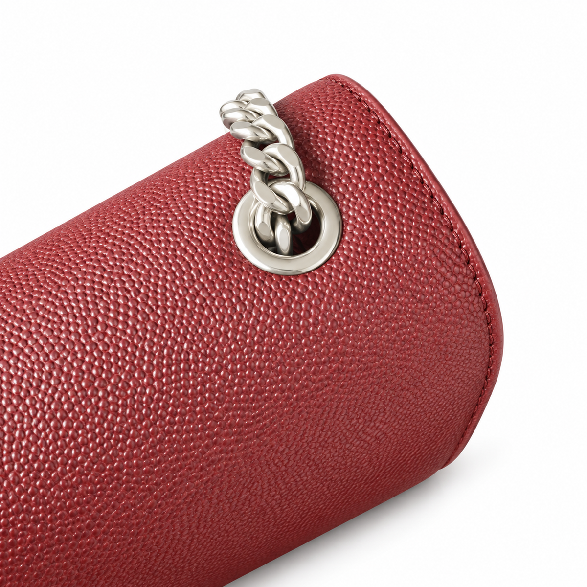 Saint Laurent YSL Kate Chain Bag – Burgundy Silver