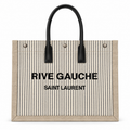 Saint Laurent Rive Gauche Tote – Cream Stripe Black