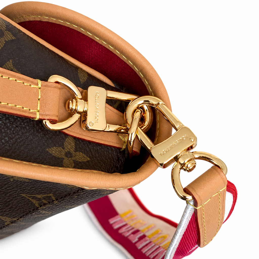 Louis Vuitton Diane Monogram Canvas Flap Bag Pink Floral Strap