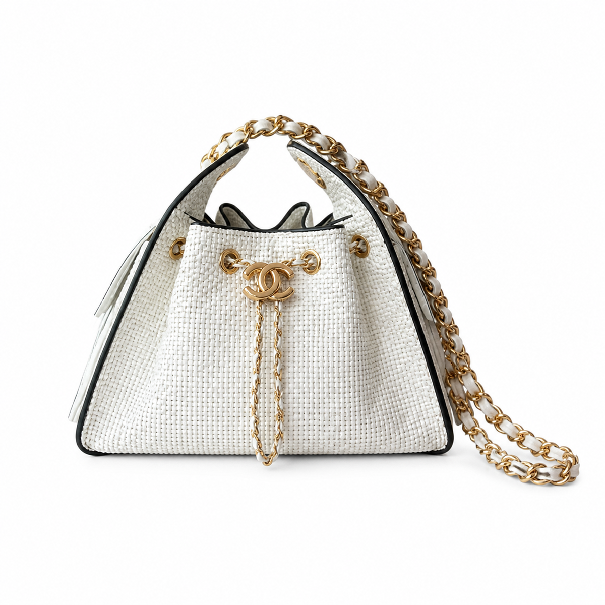 Chanel Classic Quilted Medium Top Handle Handbag | CC Turn-Lock Chain Strap — 21cm