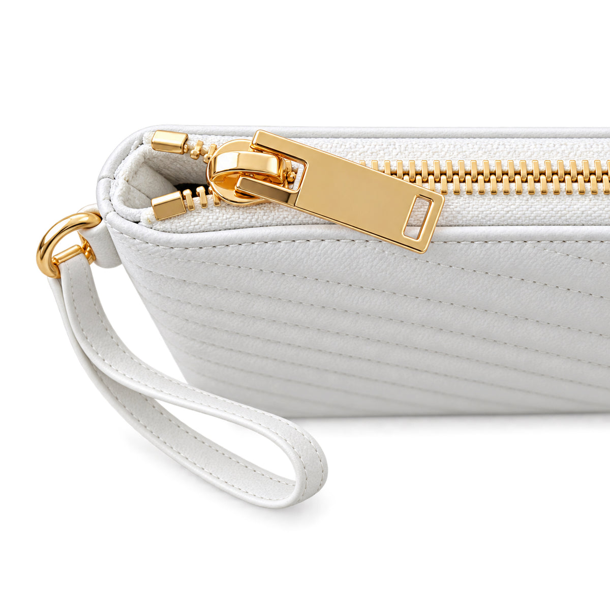 Saint Laurent YSL Monogram Clutch – White Gold