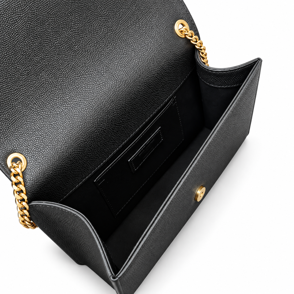 Saint Laurent YSL Kate Chain Bag – Black Grained Leather