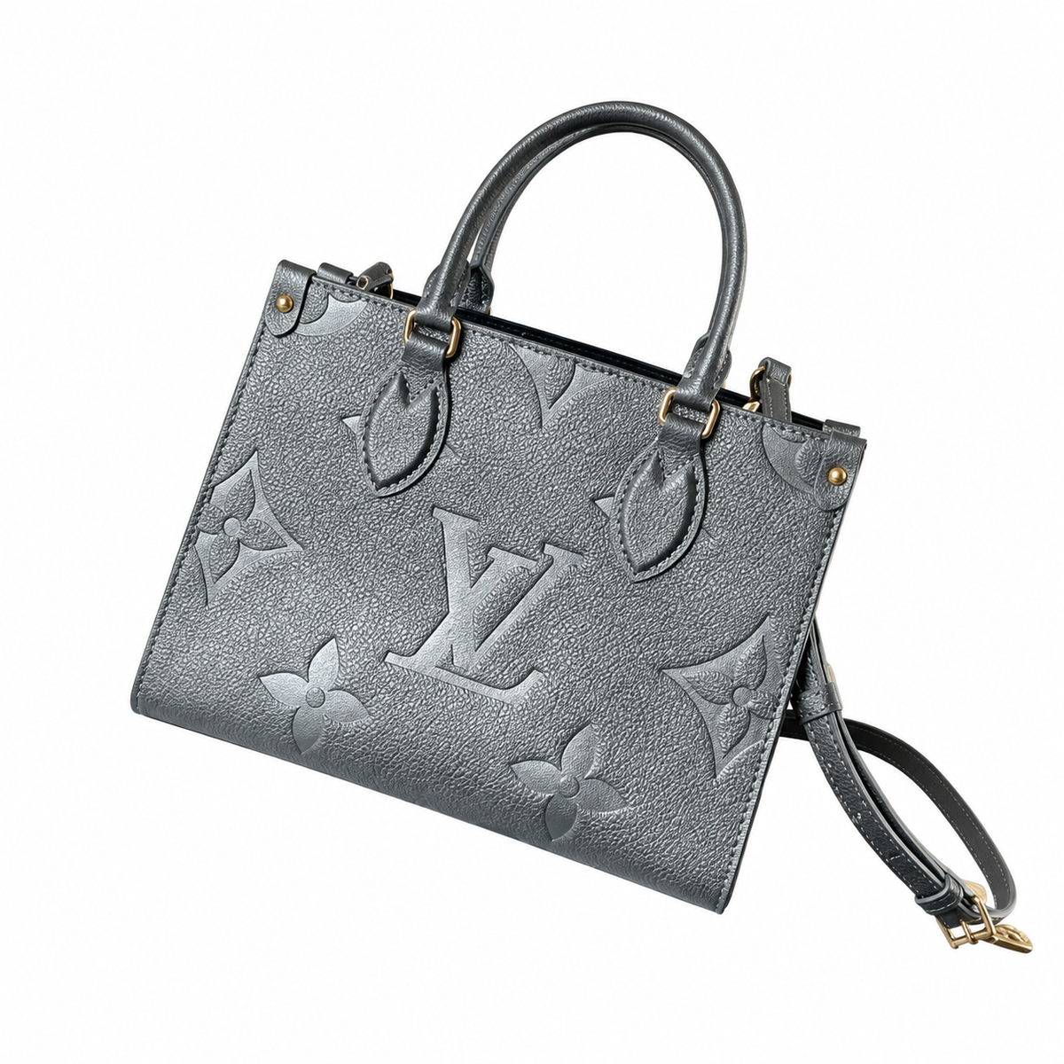 Louis Vuitton Pochette Métis East West — Argent Metallic Giant Empreinte & Wrist Strap