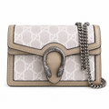 Gucci Dionysus Mini Bag in White GG Supreme Canvas with Ivory Leather Trim